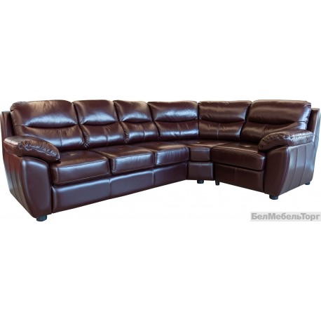 Угловой кожаный диван "Плаза" 3мL/R.90.1R/L