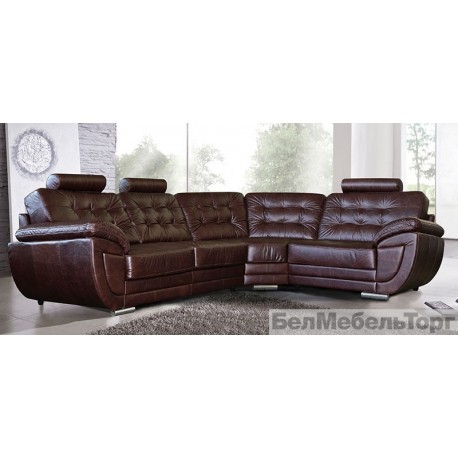 Угловой кожаный диван "Редфорд" 3мL/R.90.1R/L